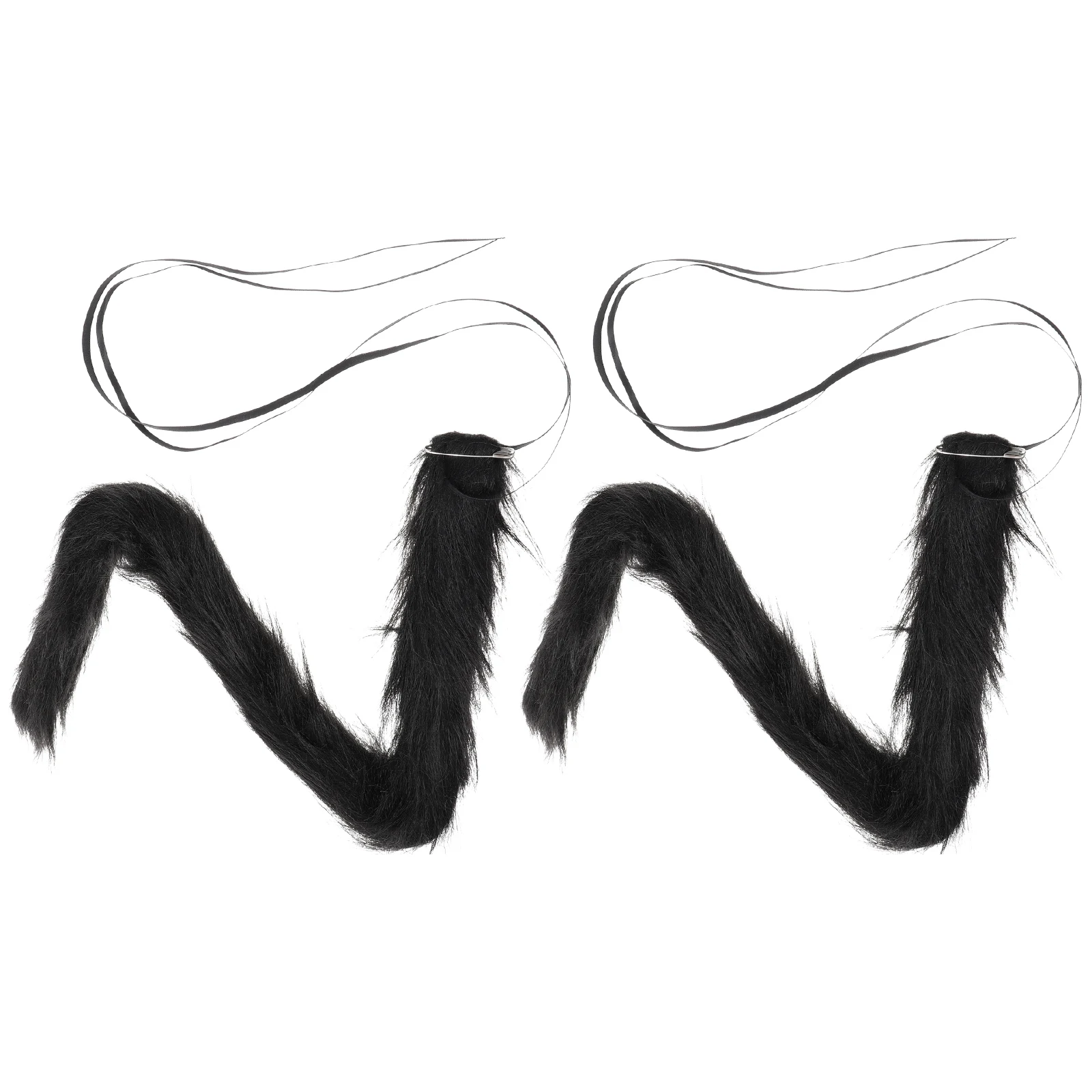 

2 Pcs Tail Cat Accessories Furry Cosplay Faux Halloween Funny Costume