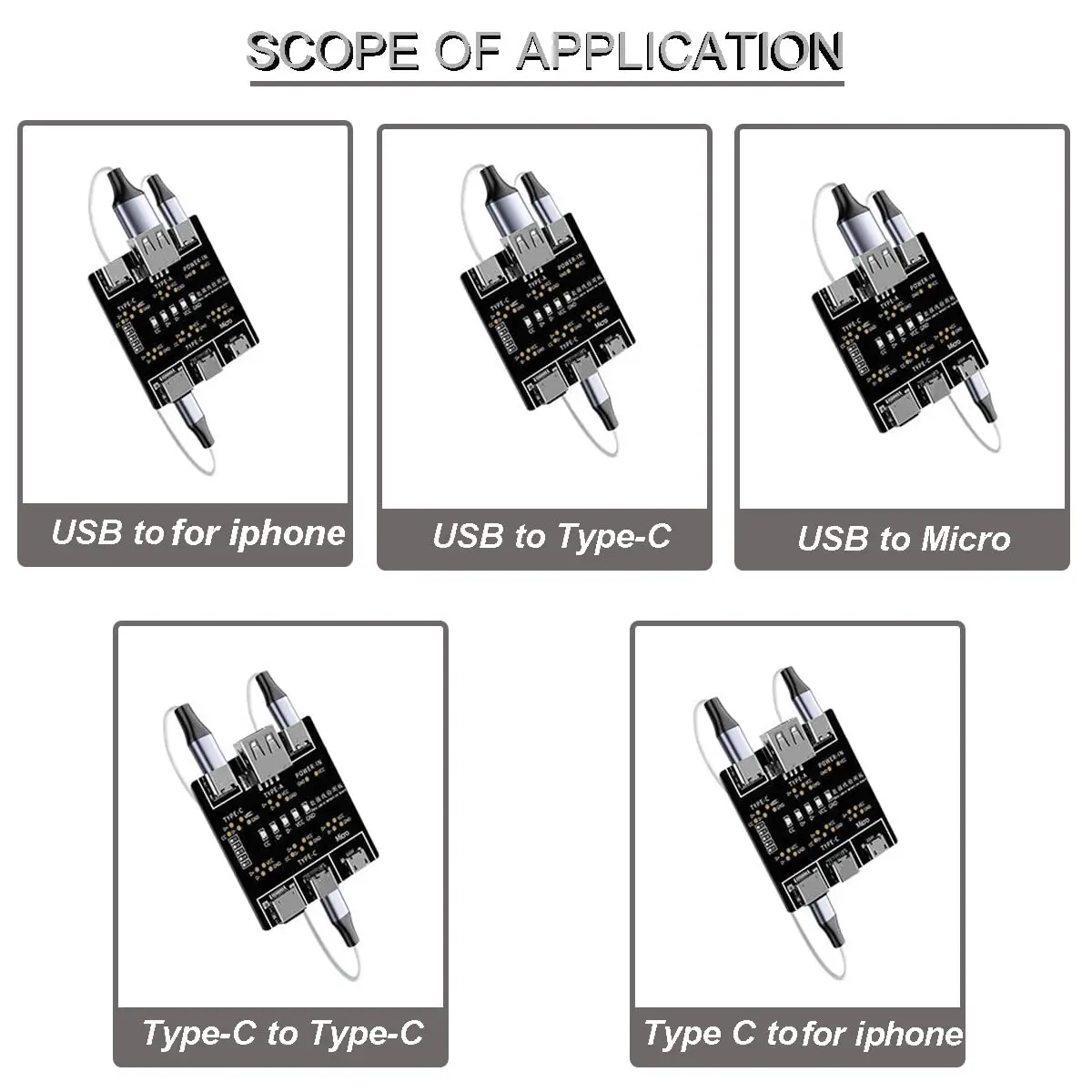 DT3 Data Cable Detection Board Type-C Micro USB C Cable Tester Short Circuit On Off Switching Diagnose Tool for iOS Android view 5