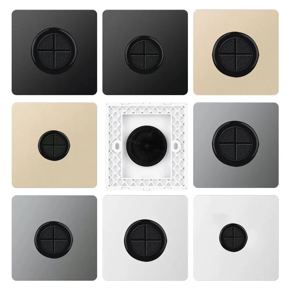 1Pcs 86Type Wall Blank Panel With Outlet Hole Decorative Cover Cable Socket With Rubber Pad Cable Organizer Storage