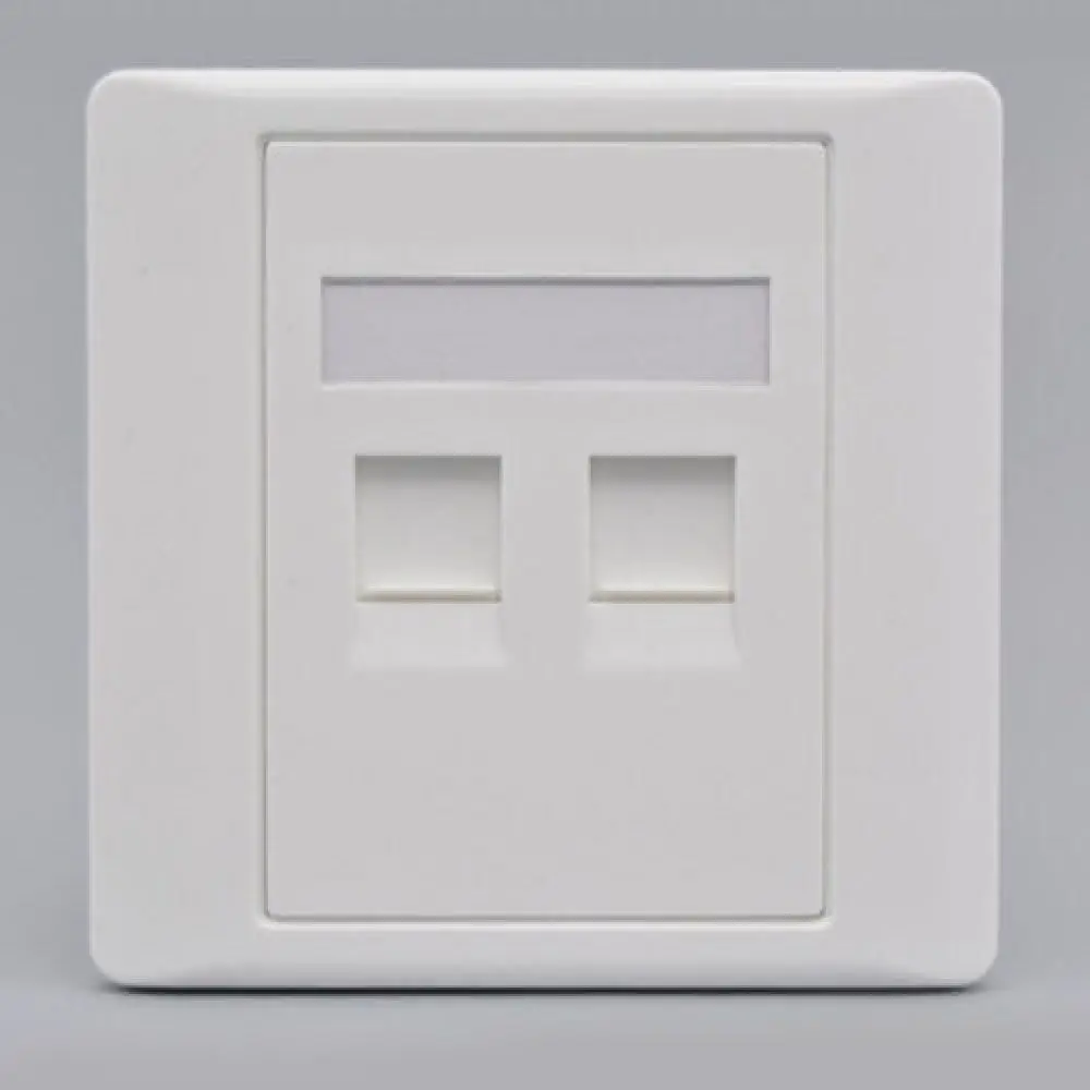 RJ45 LAN Faceplate Internet Straight Plug Outlet 86x86MM Female To Female CAT6 Gigabit Dual-Pass Network Wall Plug