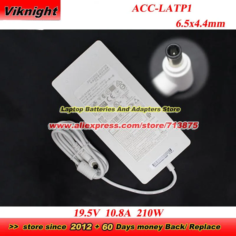 

Адаптер переменного тока ACC-LATP1 19.5V 10.8A 210W 6.5x4.4mm EAY65068601 ACC-LATP2 для 38WN95C 38GL950G 32UN880 32UN88A 27UP850N 32UL950-W