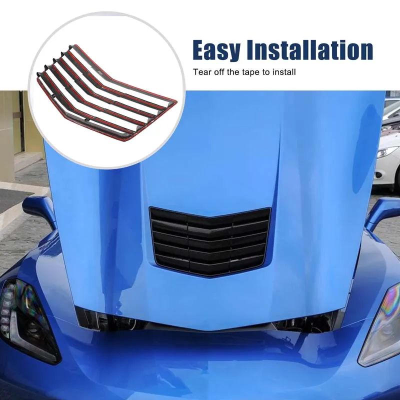 

For Chevrolet Corvette C7 2014-2019 Real Carbon Fiber Car Hood Air Vent Decorative Cover Sticker Car Protection Accessories