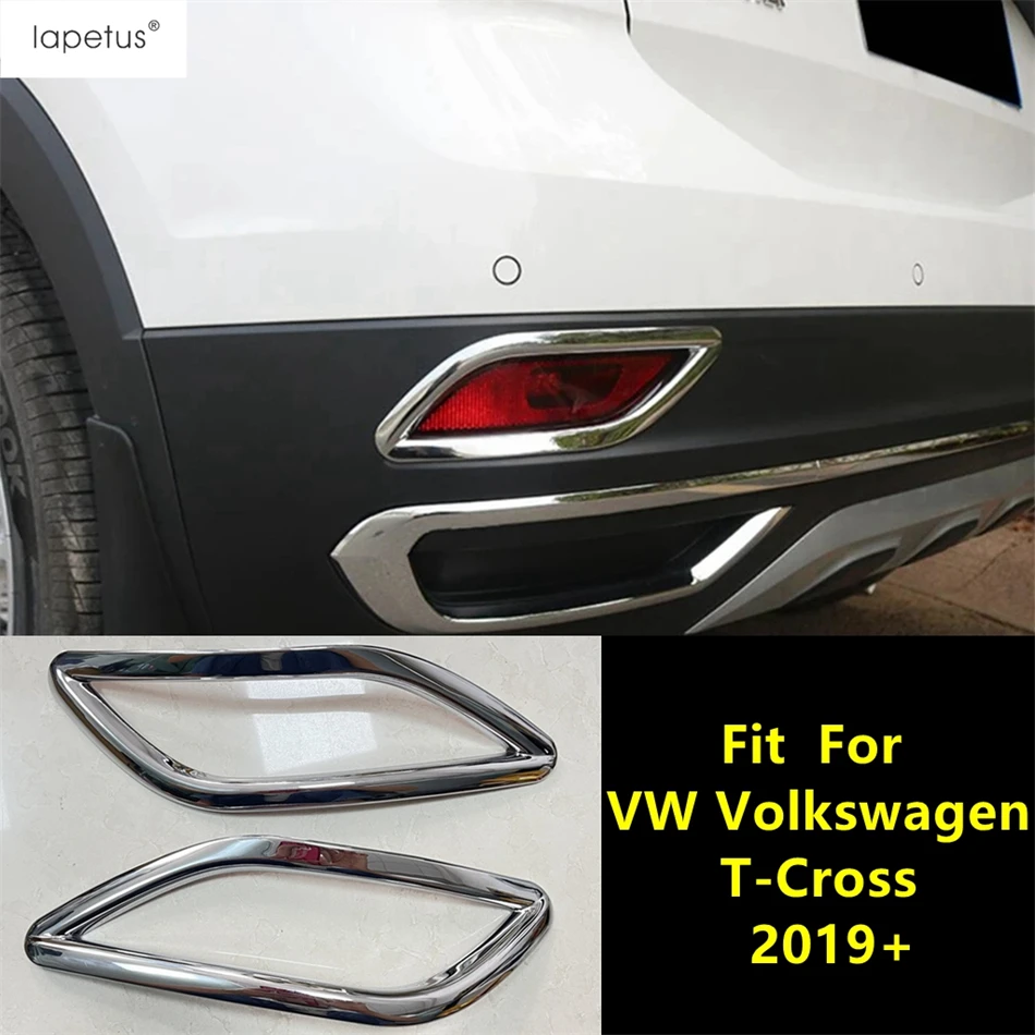 Car Tail Rear Fog Light Lamp Frame Decoration Cover Trim ABS Chrome Accessories For VW Volkswagen T-Cross T Cross 2019 - 2023