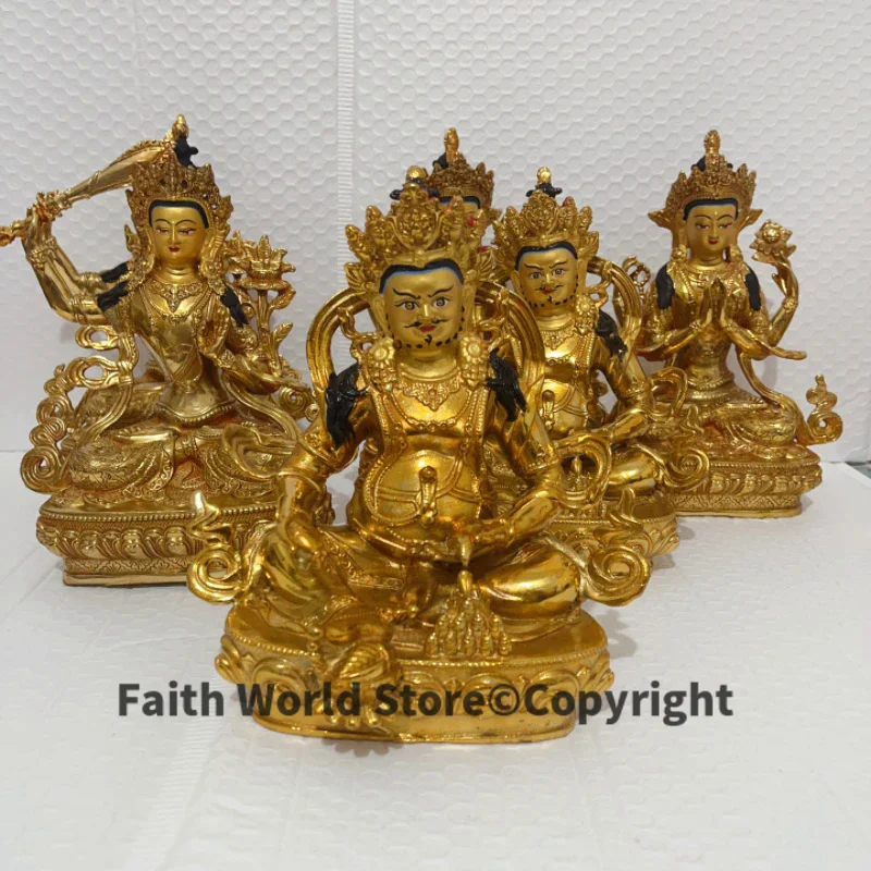 2025 Buddhist supplies Asia Thailand fortune god Jambhala Buddha copper gilding statue bring luck of wealth money GOOD LUCK