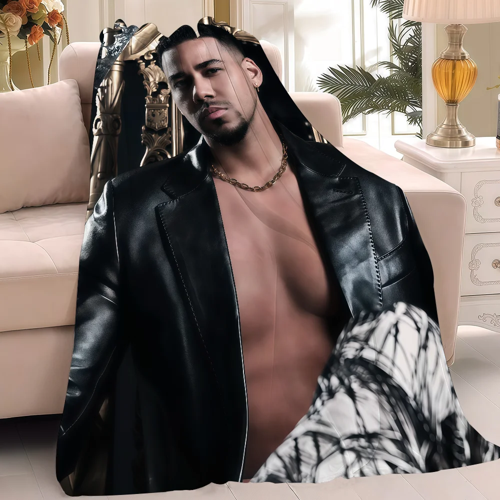 بطانية سانتوس للمغني اللاتيني R-romeo دافئة وناعمة مناسبة لغرفة النوم وغرفة المعيشة والأريكة والسرير والمكتب والسفر والتخييم