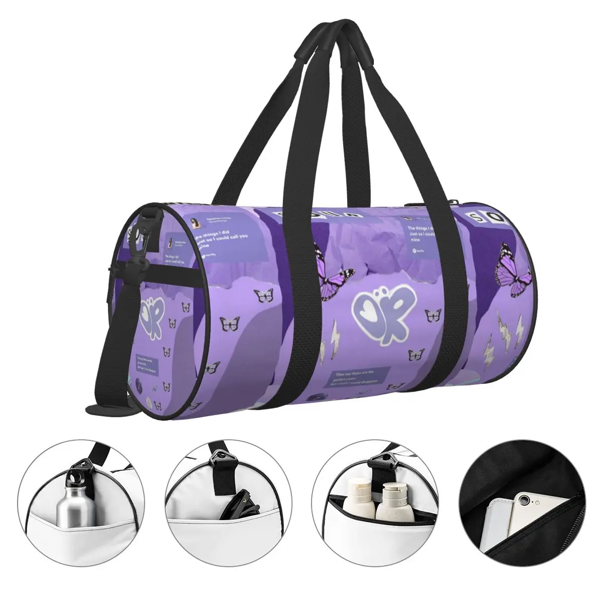 Sac de dehors Rond de Grande Capacité pour Homme et Femme, Olivia Vampire Rodrigos Sour Weekend Gym Yoga, Bagages de Voyage