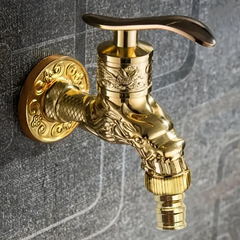 

Single European Vintage Wall-Mounted Ball Valve Faucet, Antique Style Stainless Steel Laundry Tap for Kitchen/Mop Pool/Wash Basi