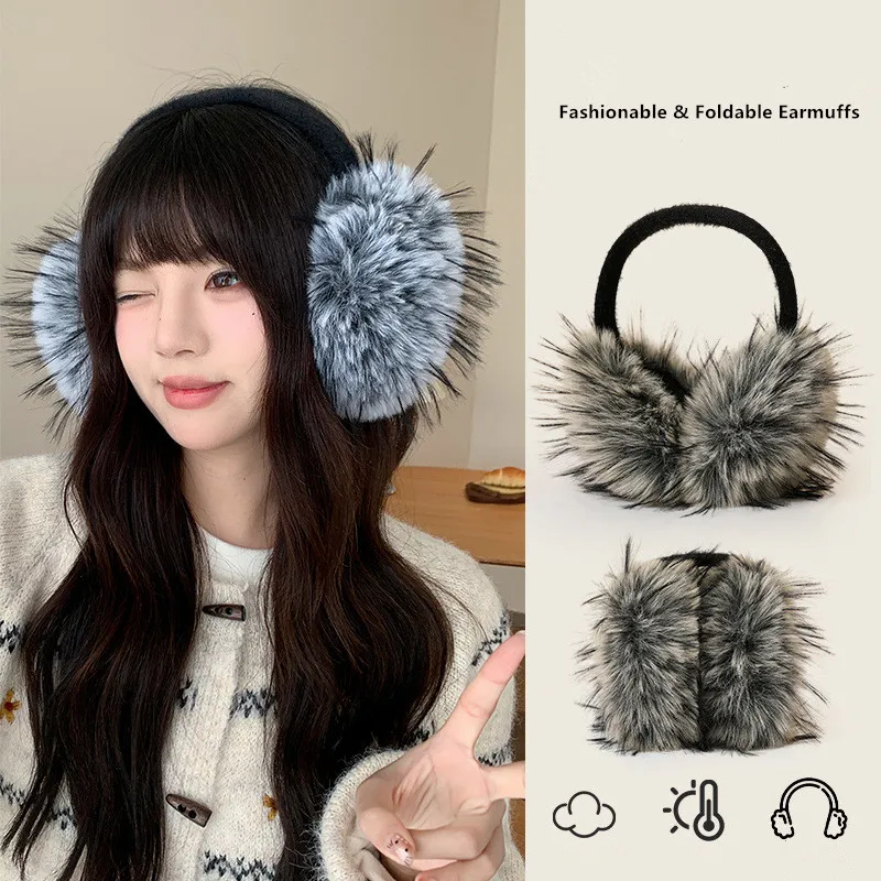 Fashionable Foldable Earmuffs for Women Men - Ultra Soft Warm Winter Ear Warmers Comfortable & Lightweight for Travel Commute