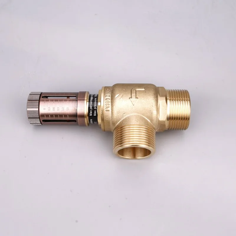 Air conditioning heat pump differential pressure bypass valve, visible all copper dial