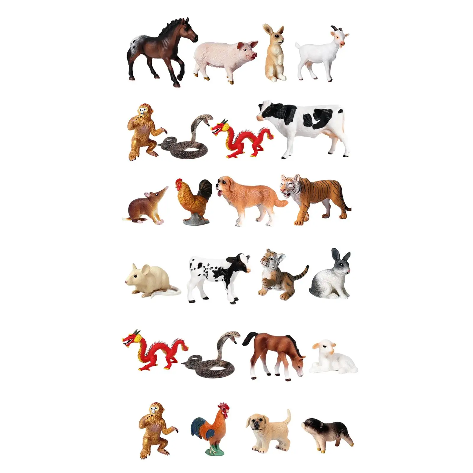 

12Pcs Animals Model Kids Educational Toy for Collection Desktop Ornament