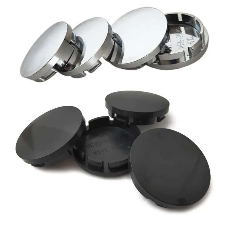 4 Pcs/Set Black/Silver 56mm Vehicle Decor ABS s Wheel for Center Hubcap Wheel Center for Ri