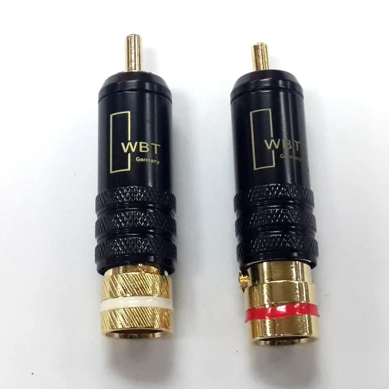 1 Pair RCA Connector Connectors Male Signal Line Plug WBT 0144 RCA Plug Lotus Head Copper RCA Plug Connectors Approx.53mm