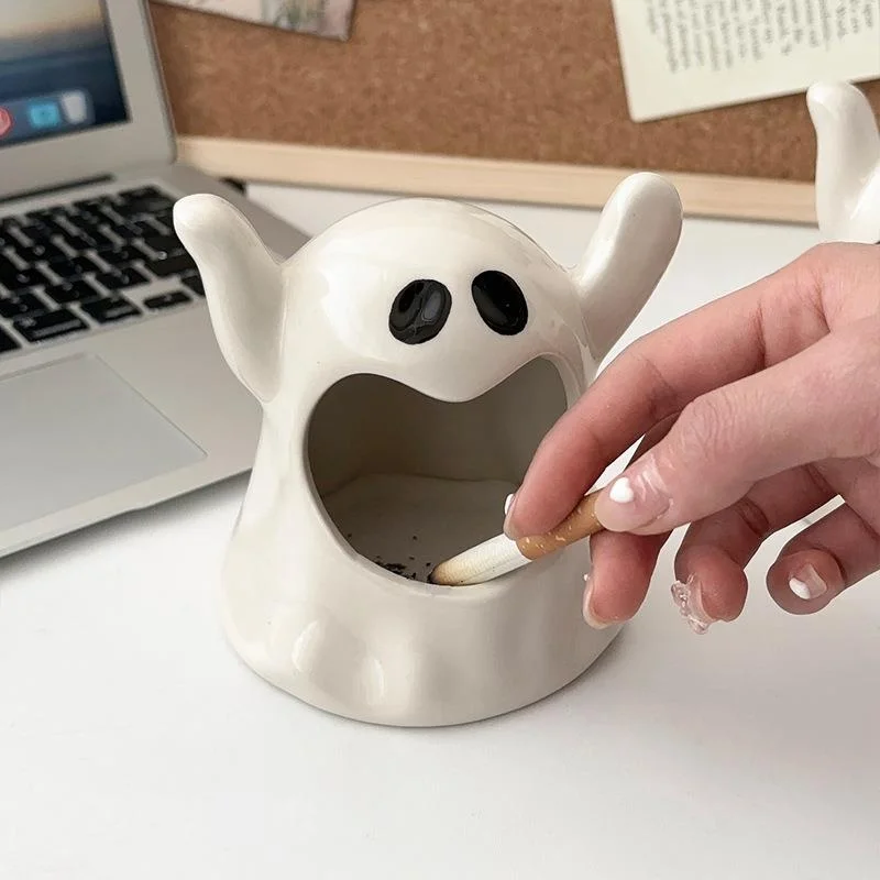 

Элегантная керамическая пепельница: роскошный минималистичный декор для гостиной, креативный подарок, украшение для хранения, высококлассная атмосфера