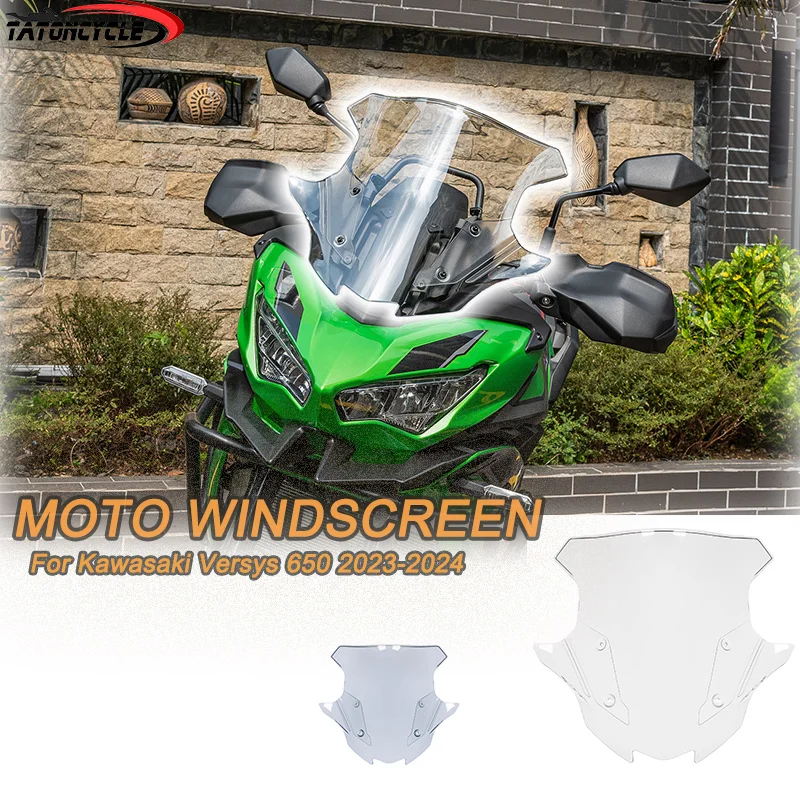 

Motorcycle Windscreen Windshield For Kawasaki Versys 650 2023 2024 PC Motorbike wind deflector Moto Accessories wear resistant