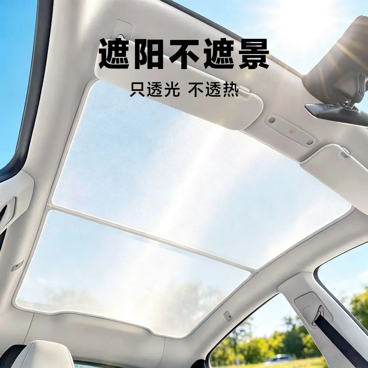 2026 new mesh panoramic sunshade,  for Tesla Model 3, Model Y, segmented design, with enhanced magnetic buckle