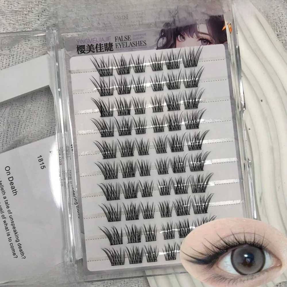 Kleberfreie DIY-Cluster-Wimpern 3D Natürliche und Anime-Style Falsche Wimpern Flauschige, Stachelige Einzelwimpernverlängerungen