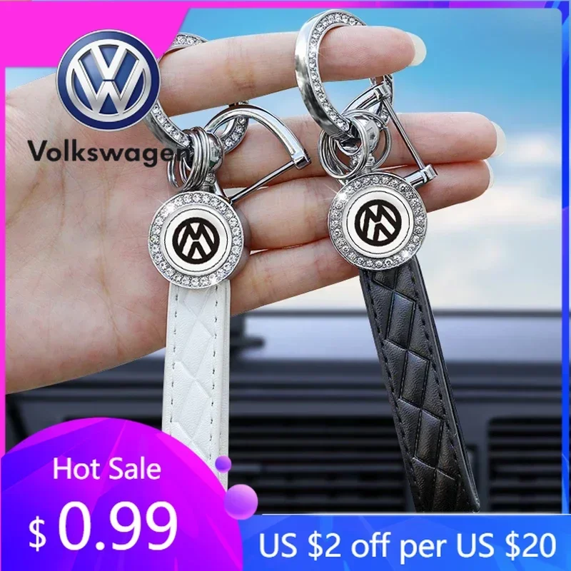 

For VW Volkswagen Jetta MK5 Golf Alloy Car Key Chain Diamond Keychain Key Ring Pendant for Volkswagen Passat Santana Tiguan Jett