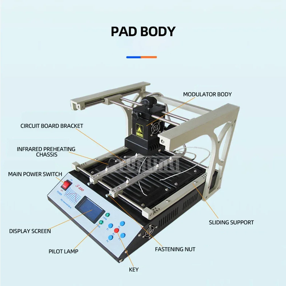 Intelligent Infrared Desoldering Station T-890 Electric Welder BGA Chip Rework Computer Row Welding Machine 110V/220V 1500W