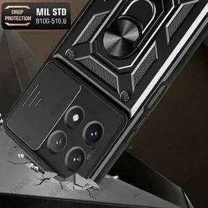 غطاء خلفي ل Xiaomi POCO ، حماية عدسة الكاميرا المنزلقة Armor ، حامل الحلقة ، مقاوم للصدمات ، حافظة POCO X3 Pro 5G أفضل 12 مبيعات لغطاء Xiaomi X6 - رقم 7