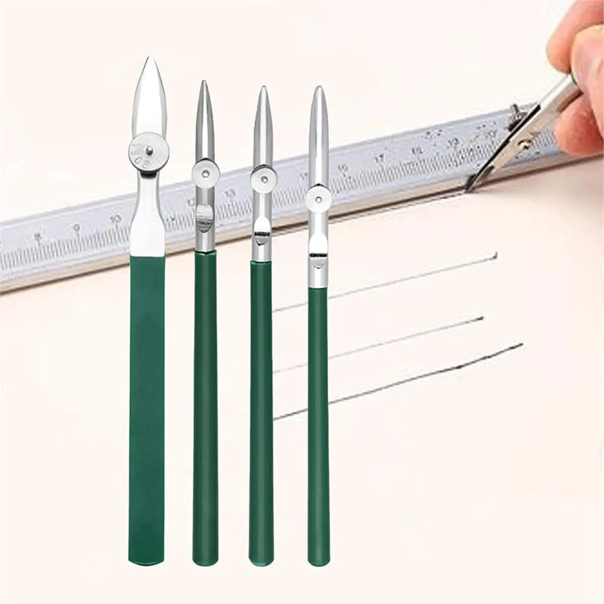 4-Piece Ruling Pen Set for Artists, Adjustable Line Width for Ink Drawing & Drafting [2026 MOCC]