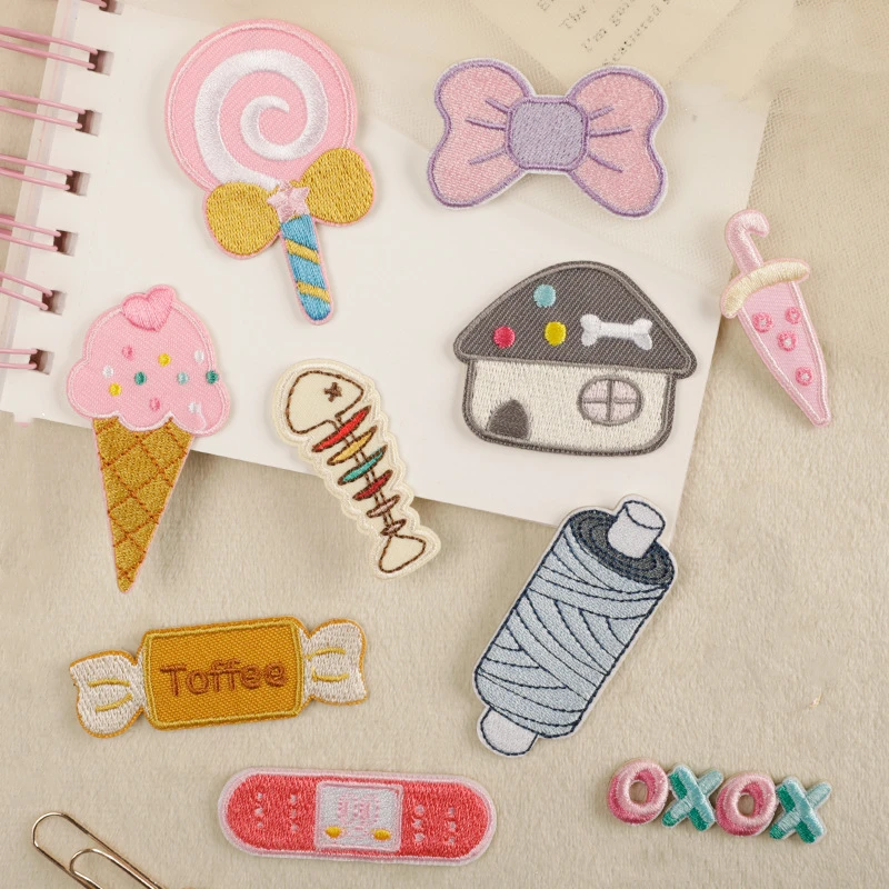 

Мультяшные нашивки для ручного шитья, нашивка для вышивки, железный/приклеиваемый значок для сумки, аксессуары для одежды, сделай сам, хит продаж, ткань