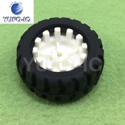 Free Ship 5pcs D-Axis Rubber Tire Robot Accessories 43MM Tracking Trolley Model Wheel With N20 Motor