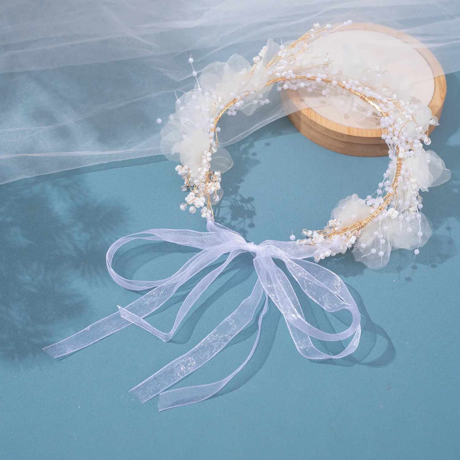 Accesorios de boda de alta calidad para mujer, diademas para el pelo con decoración hecha a mano de cristal y flores de perlas para novia