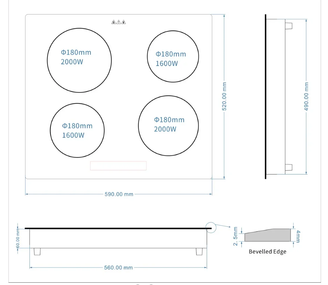 Hidden Induction Cooktop, Built-in Magnetic Glass Stove, Under Granite Ceramic Hob, Commercial & Home Use