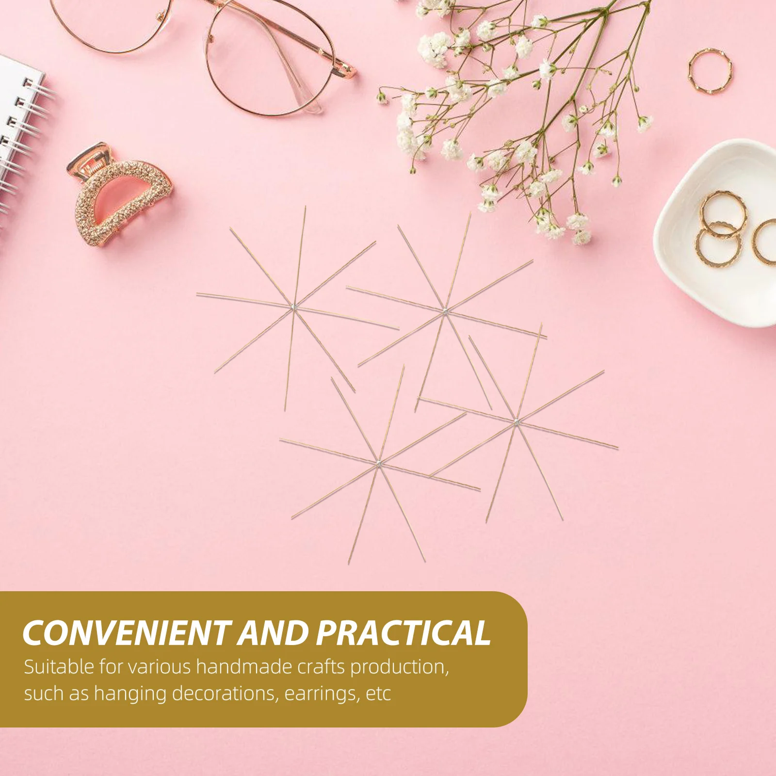 30 قطعة ندفة الثلج اليدوية زينة معلقة 9.5 سنتيمتر إطارات الأسلاك المعدنية Diy بها بنفسك الحلي الديكور لوازم الحرفية قلادة ندفة الثلج #2