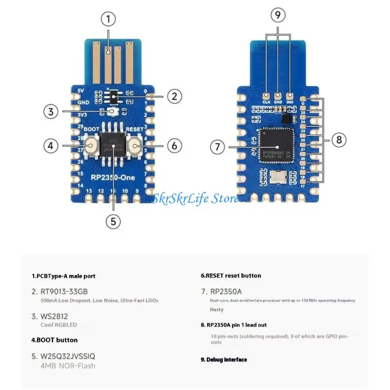 

E65E Stamp Hole Soldering Design Microcontroller Module for Custom PCB Integration
