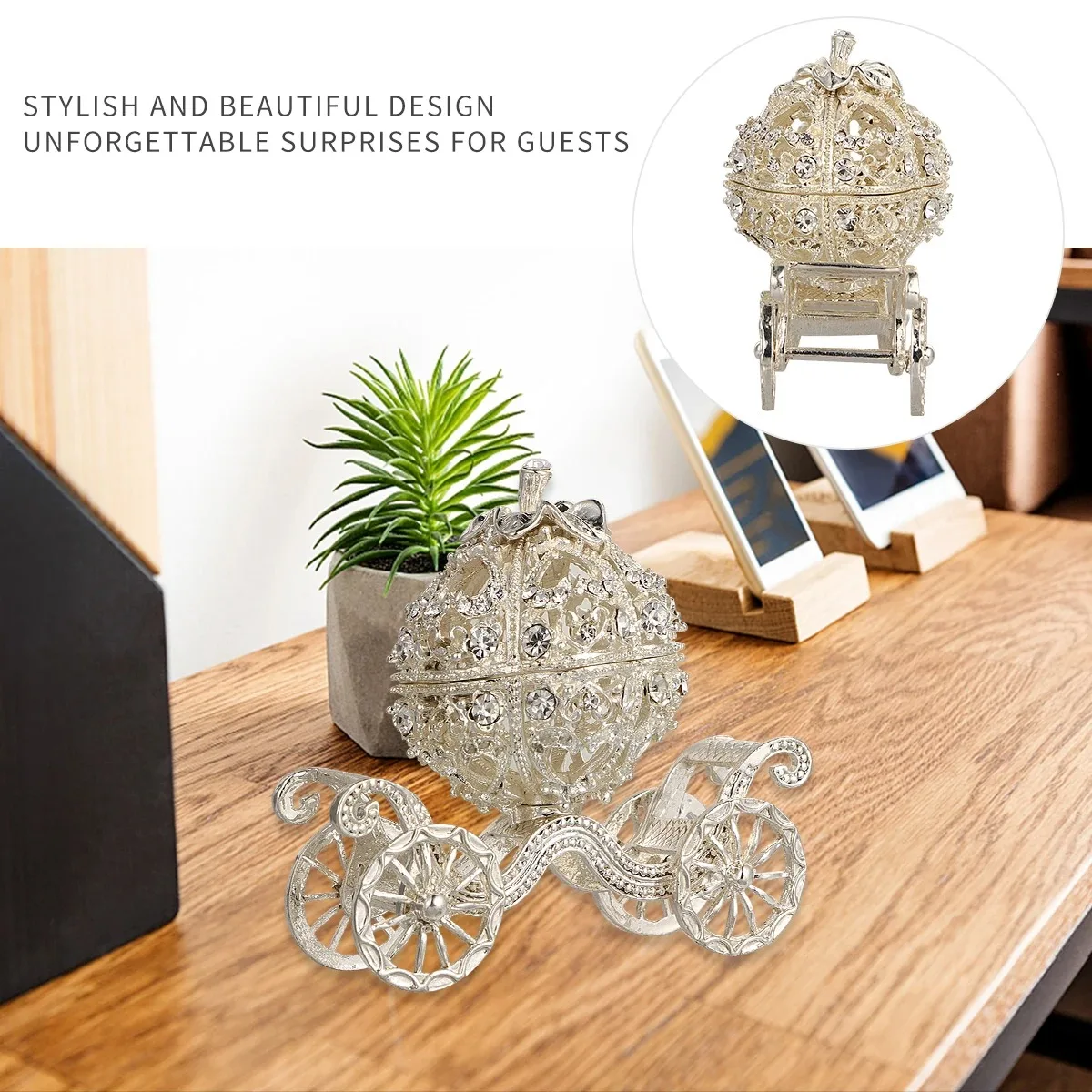 حجر الراين كريستال اليقطين حلية صندوق سندريلا النقل مجوهرات الصدور الإبداعية هدية حلية النقل أكياس اكسسوارات هدية