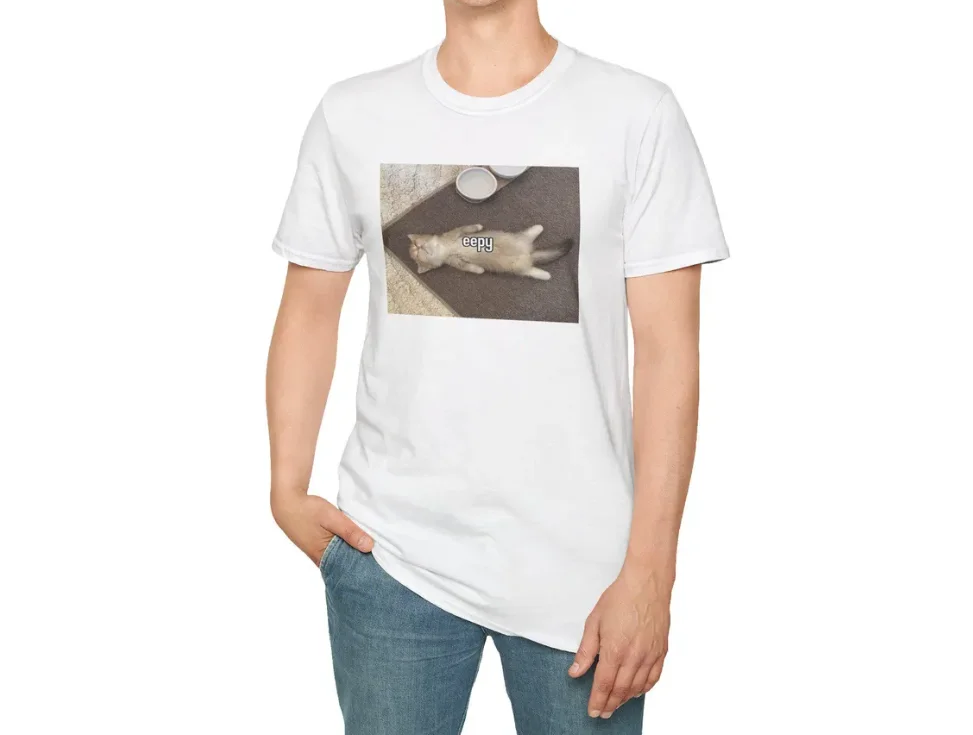 ملابس منزلية مريحة للنساء من Cat Meme بأكمام قصيرة وأكمام قصيرة وبسيطة ومتعددة الاستخدامات باللونين الأبيض والأسود #2