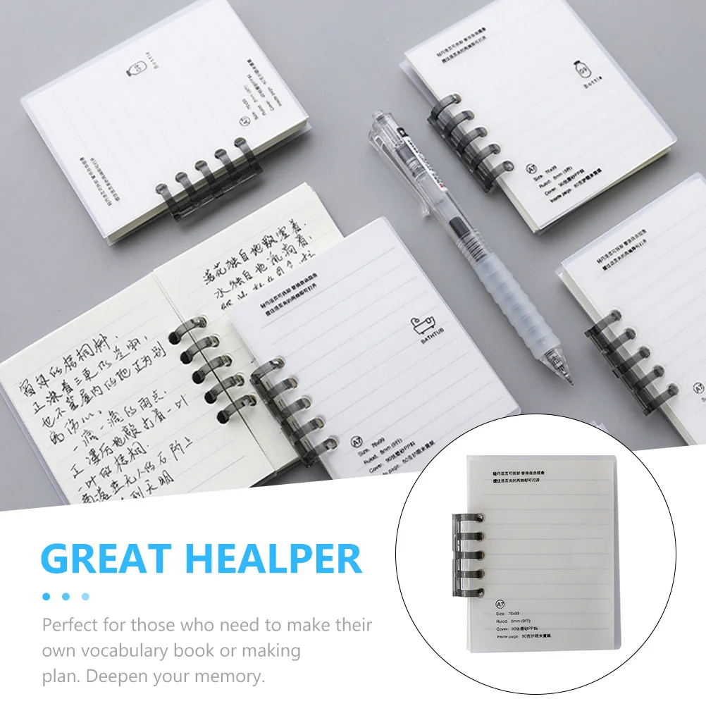 

3 Pcs Pocket Notebook Word Spiral Memo Pad Loose Leaf Small Writing Pads Memory Notepads Office