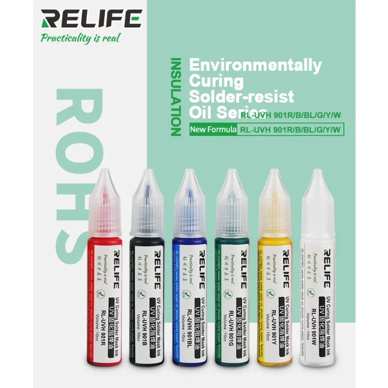 RELIFE RL-UVH 901W 901G Welding Fluxes UV Glue Curable Solder Mask for PCB BGA Circuit Board Protect Soldering Paste Flux