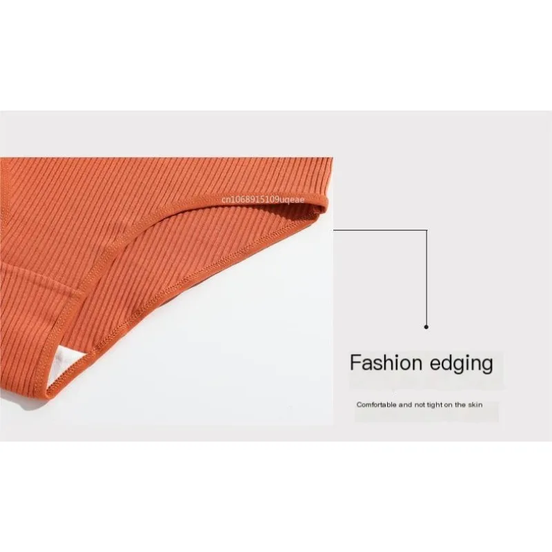 Cotton Seamless Panties Ribbed Cotton Briefs Ladies Low Waist Panty Sports Underwear Girls Breathable Underpants Lingerie image 5