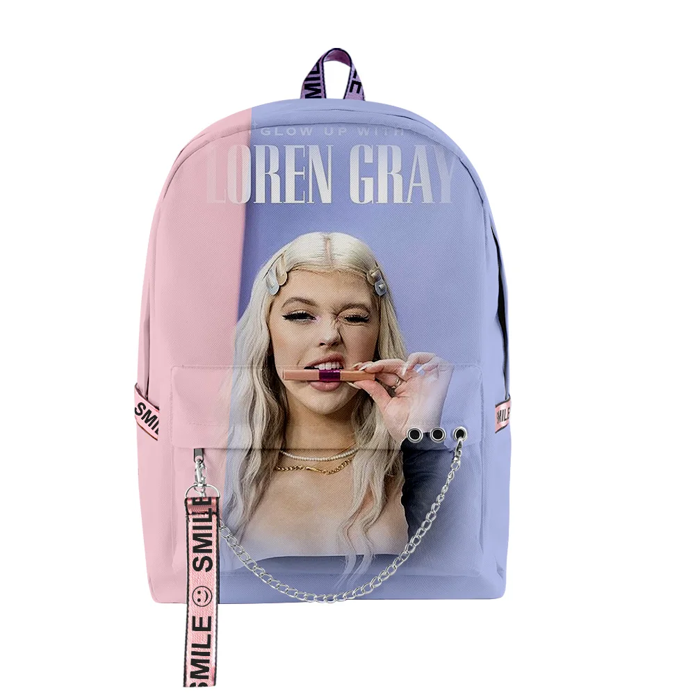 

Harajuku Novelty Cool Loren Gray 3D Print Student School Bags Unisex Oxford Waterproof Notebook multifunction Travel Backpacks