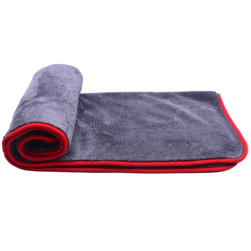 1000GSM 90X60Cm Size Thick Plush Microfiber Towel Car Wash Clean Cloths Microfibre Wax Polishing Detailing Towel