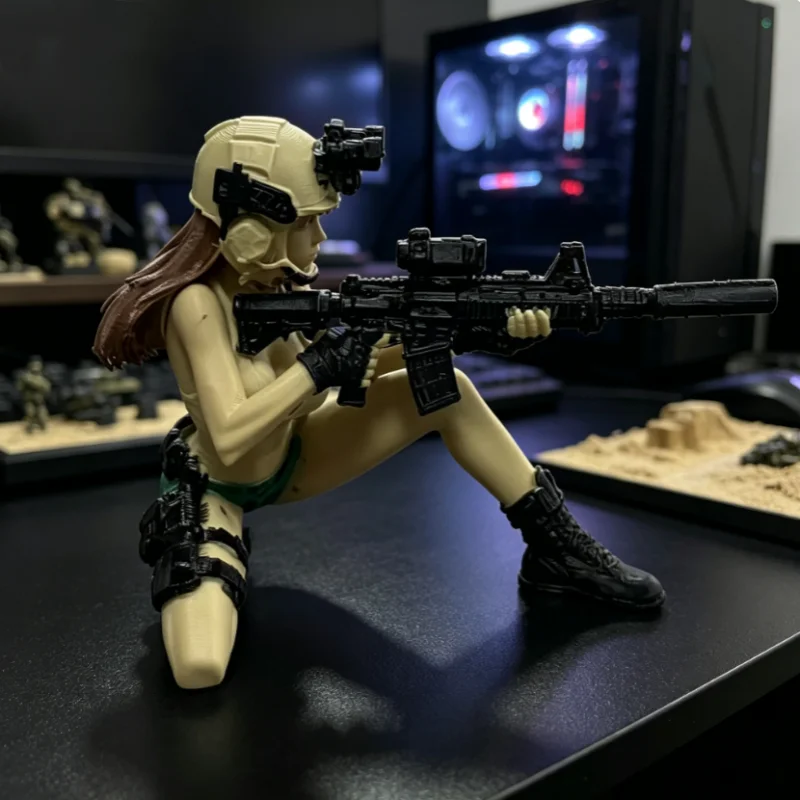 Mini Female Soldier Collectible Model Stable Placement Structure Women Soldier Desktop Model For Model Collectors Lovers