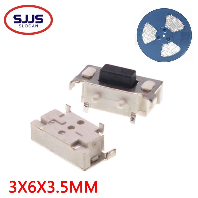 【100PCS】SMT 3X6X3.5MM 2PIN Tactile Tact Push Button Micro Switch G71 Momentary Hot Sale Big side button micro patch switch