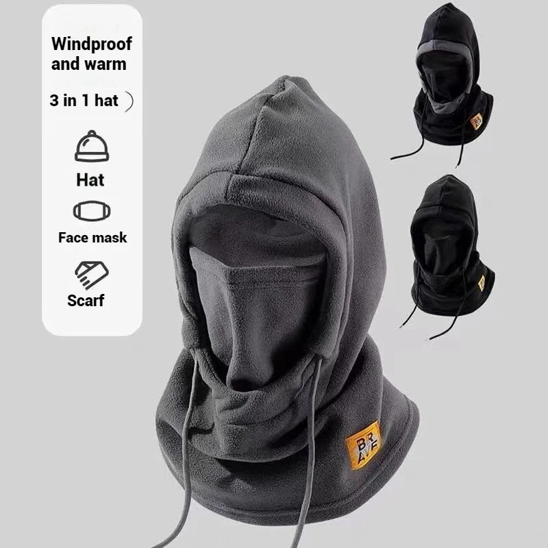 Winter Warm Hat with Mask and Neck Warmer 3-in-1 Windproof Balaclava Cycling Cold Weather
