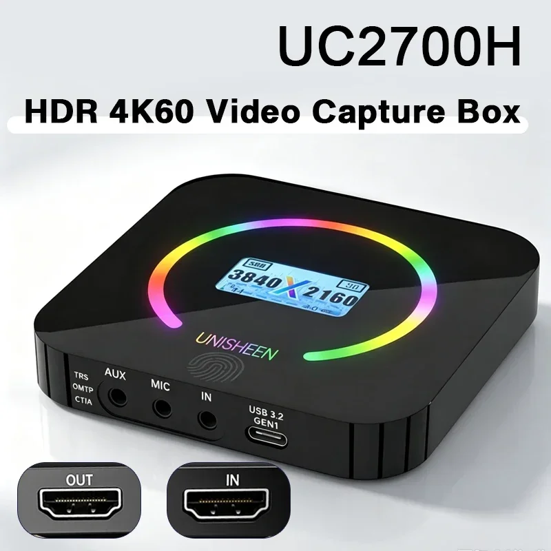 UC2700H HDR VRR USB Game Streaming Equipment Live Broadcast 2160p OBS VMix 4K60 Loopout HDMI VIDEO CAPTURE Card Box PS5 Grabber