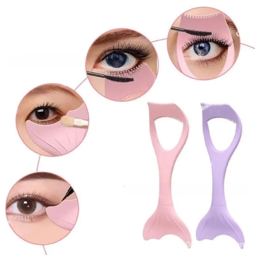 Silicone Mascara Shield Extension Eye Shadow Eyeliner Aid False Eyelashes Mermaid Eyelashes Tools for Women Girls Beginners