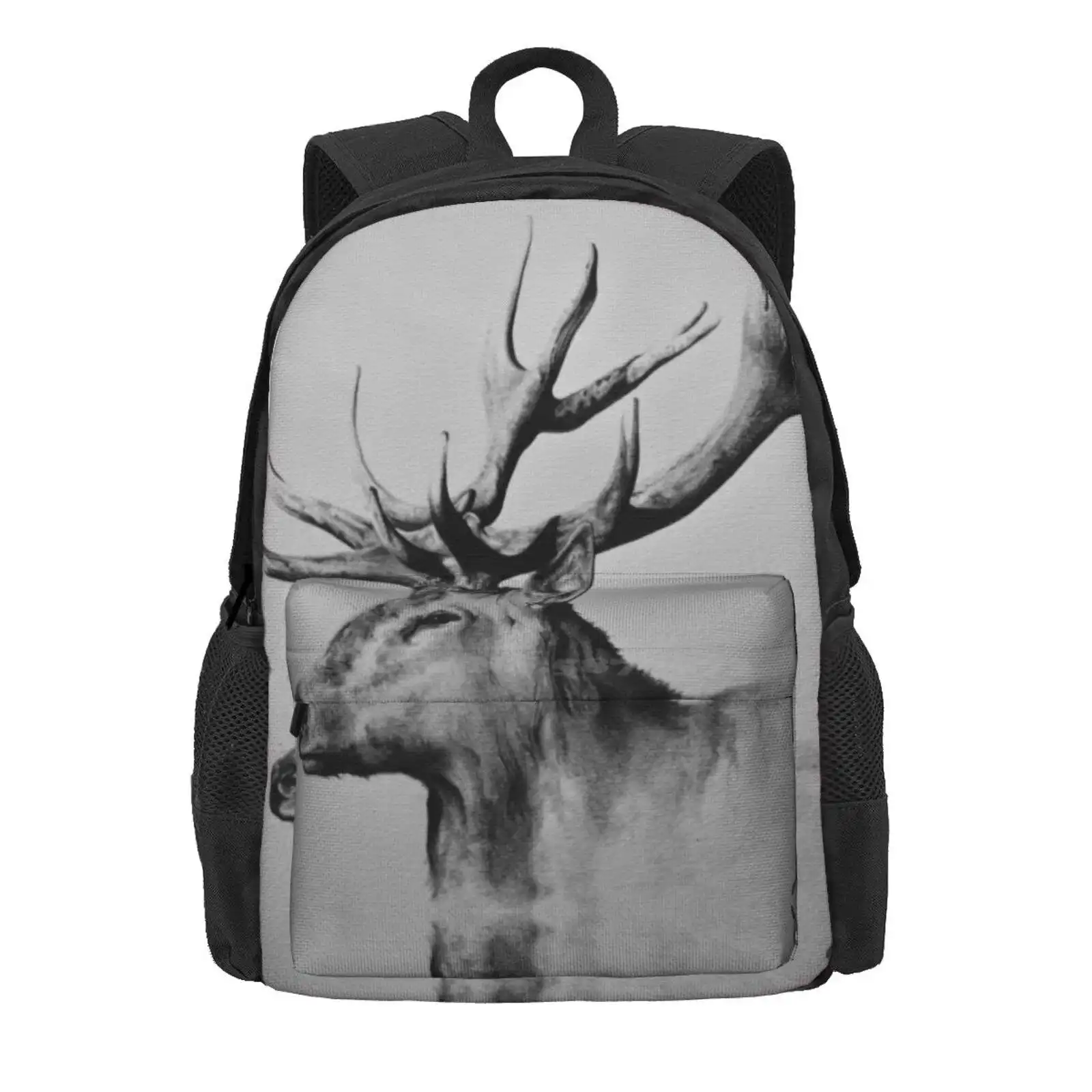 Stag Hot Sale Schoolbag Backpack Fashion Bags Photo Realism Animals Deer Stag Wildlife Pencil