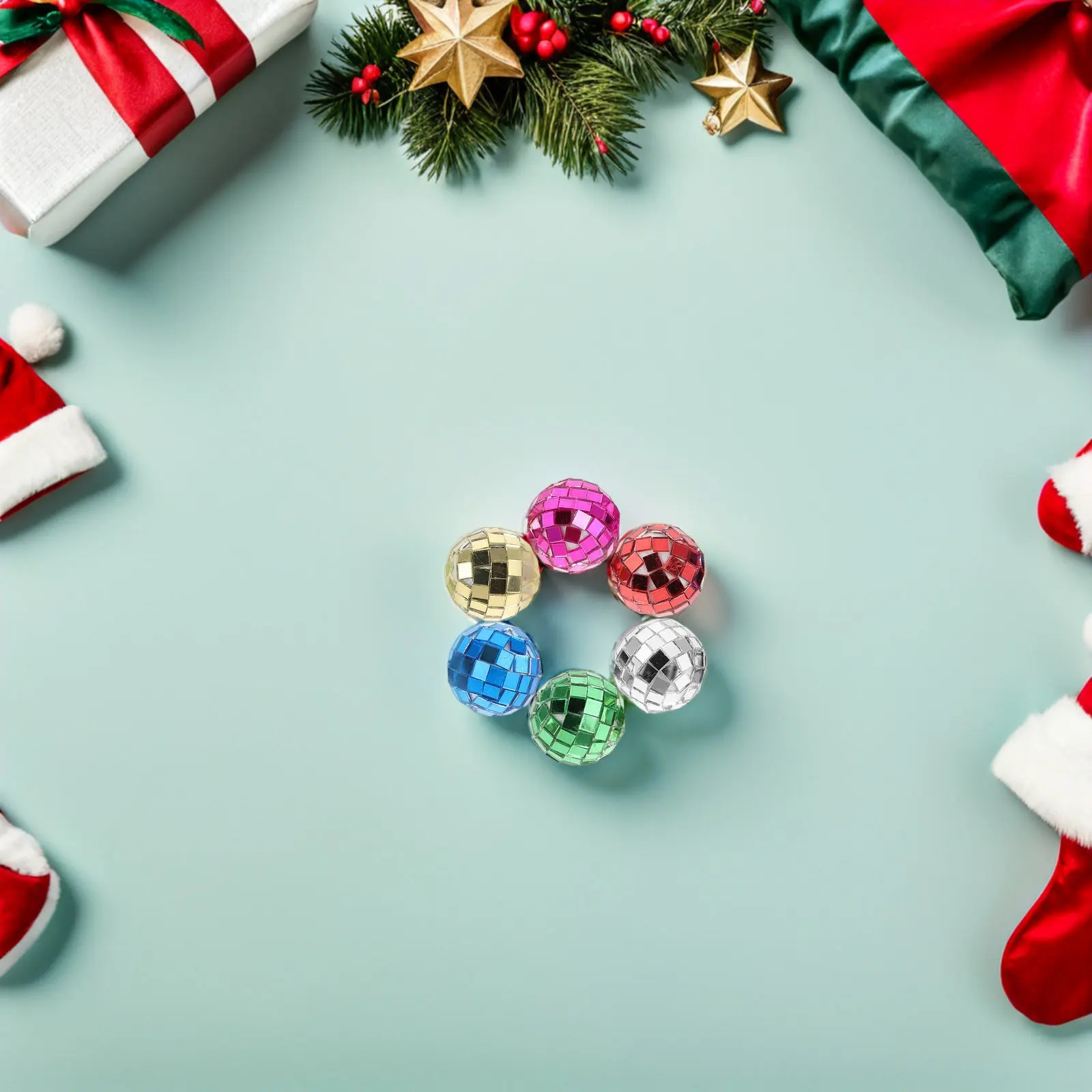 

24 мини-зеркальных диско-шара, 3 см, пластиковые, отражающие, масштаб 1:12, для декора на Рождество, в караоке-барах, на вечеринках, для микро-сцен