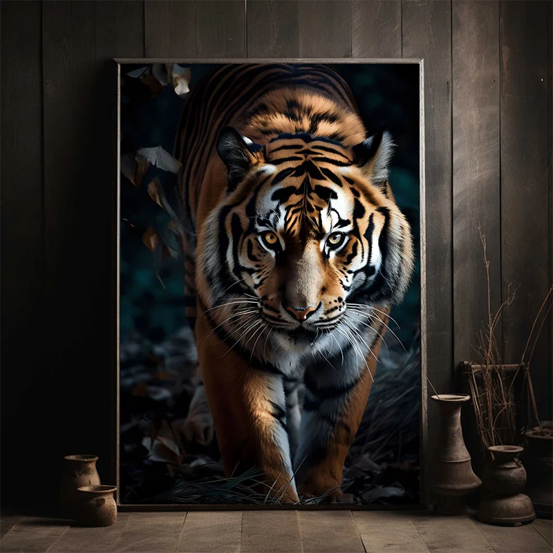 Vintage Jungle Tigers Serene Habitat Tiger Wilderness Forest  Art Poster Canvas Painting Wall Prints Picture for Room Home Decor