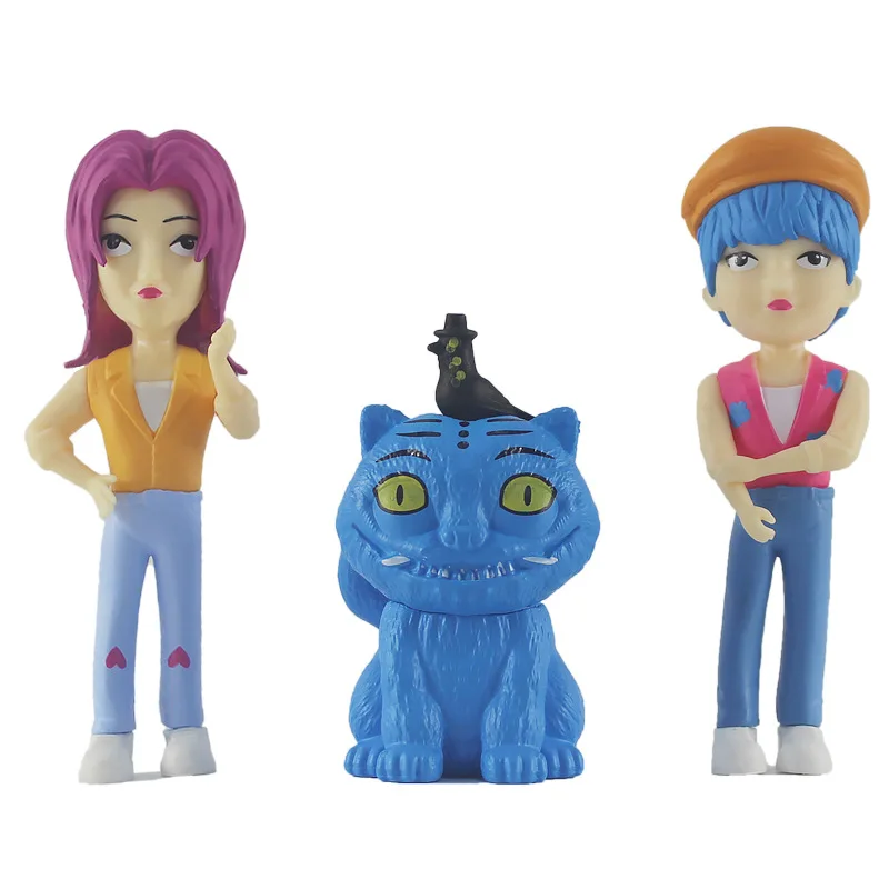 6in1 4 بوصة ألعاب الدمى الساخنة Kpop الشيطان الصيادين عمل الشكل لعبة جميلة الإناث الذكور مجموعة الدمى الفتيات الكرتون جمع هدية