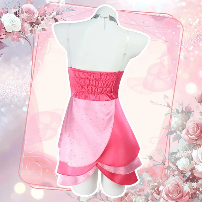 

UUI1Anime Costume Pink Dress Woman Halloween Carnival Cosplay Flora Performance Disfraz Roleplay Dance ClothesM[[6