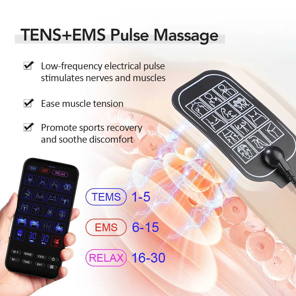 

4 in 1 TENS EMS Unit with CES Sleep Aid Device and Infrared Nasal Therapy Device Dual Channel Combo TENS EMS Machine & Massage