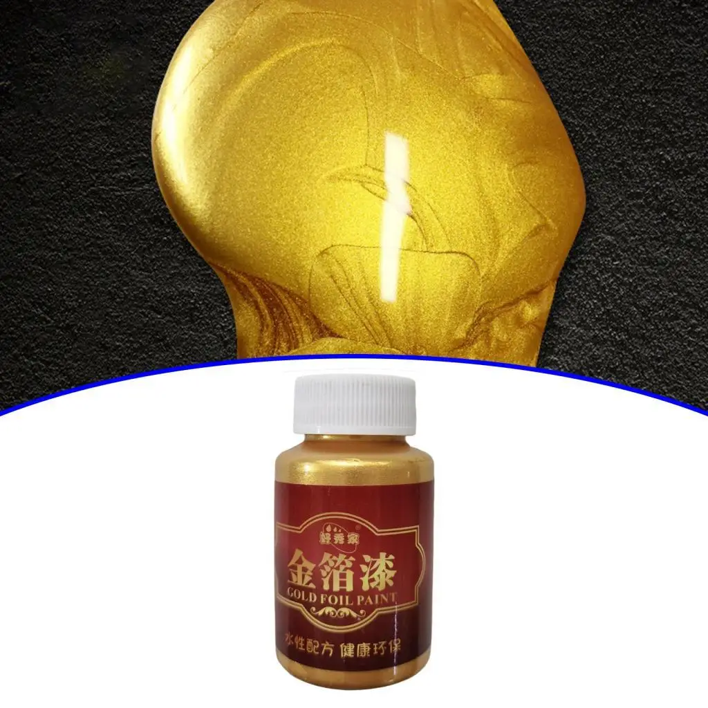 

Acrylic Paint Gold Gold Leaf Paint Painting Shiny 100G Quick Drying Handcrafts