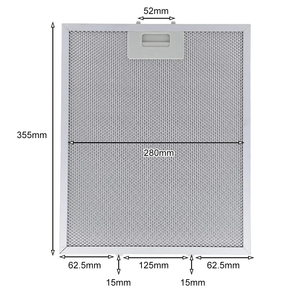 Aluminum Silver Cooker Hood Filters Metal Mesh Extractor Vent Filter 280x355x9mm For Proper Air Circulation While Removing